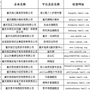 第五屆重慶市優秀網商（服務商）評選活動名單